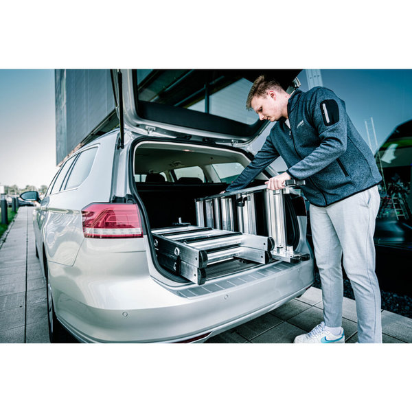 Günzburger Steigtechnik Stufen-Stehleiter-Set beidseitig begehbar steckbar inkl. Einsteckteil