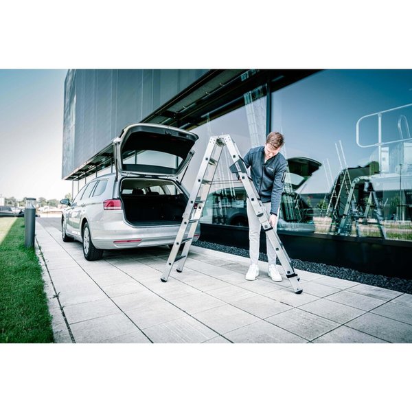 Günzburger Steigtechnik Stufen-Stehleiter-Set beidseitig begehbar steckbar inkl. Einsteckteil