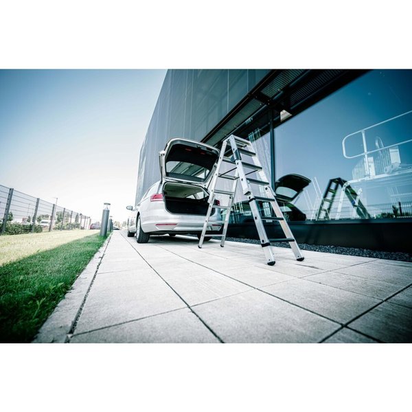 Günzburger Steigtechnik Stufen-Stehleiter-Set beidseitig begehbar steckbar inkl. Einsteckteil