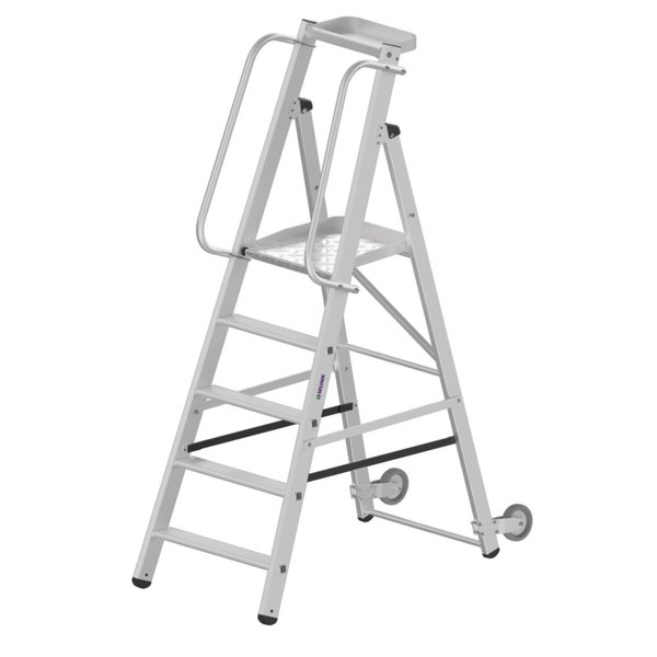 Günzburger Steigtechnik Plattformleiter Sanitär 5 Stufen mit Ablageschale