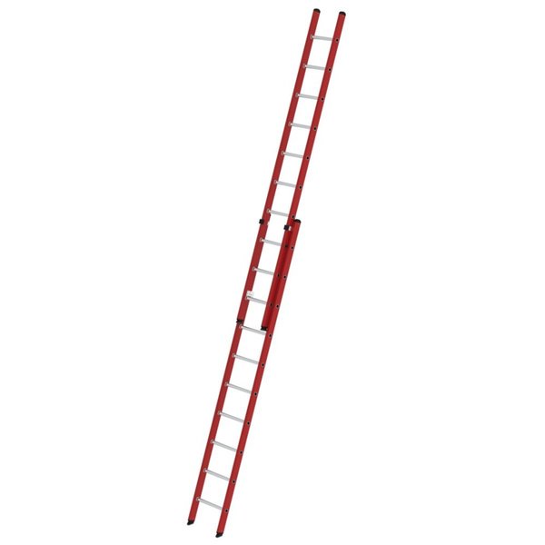 Günzburger Steigtechnik Sprossen-Schiebeleiter 2-teilig GFK/Alu ohne Traverse 2x10 Sprossen