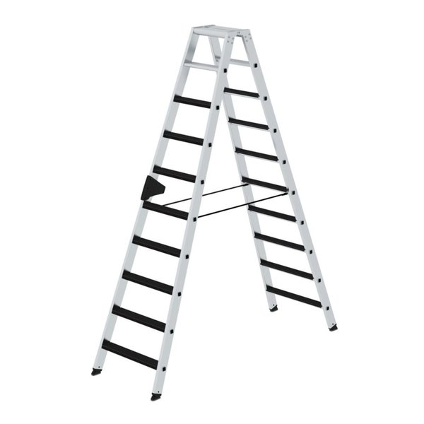 Günzburger Steigtechnik Stufen-Stehleiter beidseitig begehbar mit clip-step 2x10 Stufen