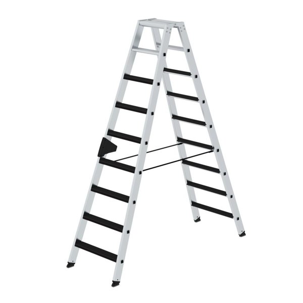 Günzburger Steigtechnik Stufen-Stehleiter beidseitig begehbar mit clip-step 2x9 Stufen