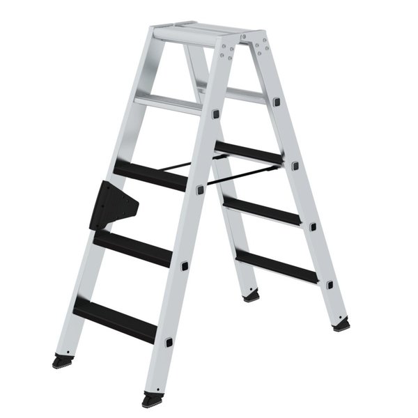 Günzburger Steigtechnik Stufen-Stehleiter beidseitig begehbar mit clip-step 2x5 Stufen