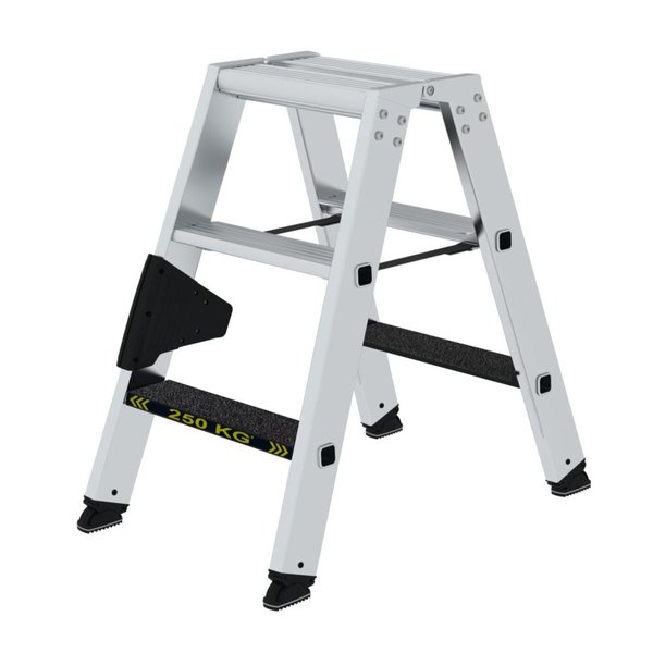 Günzburger Steigtechnik Stufen-Stehleiter 250 kg beidseitig begehbar mit clip-step R13 2x3 Stufen