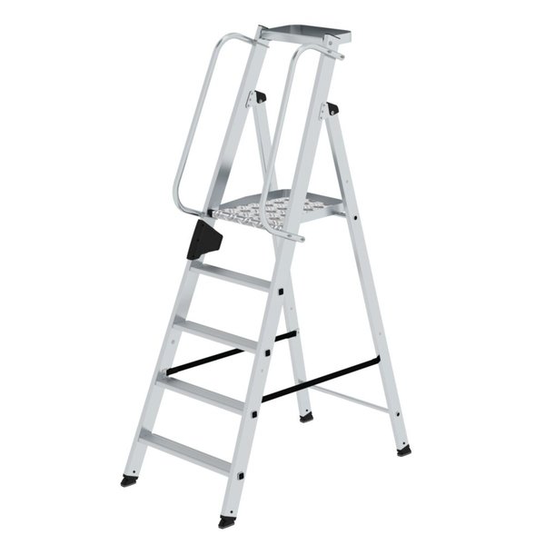 Günzburger Steigtechnik Plattformleiter 5 Stufen mit Ablageschale