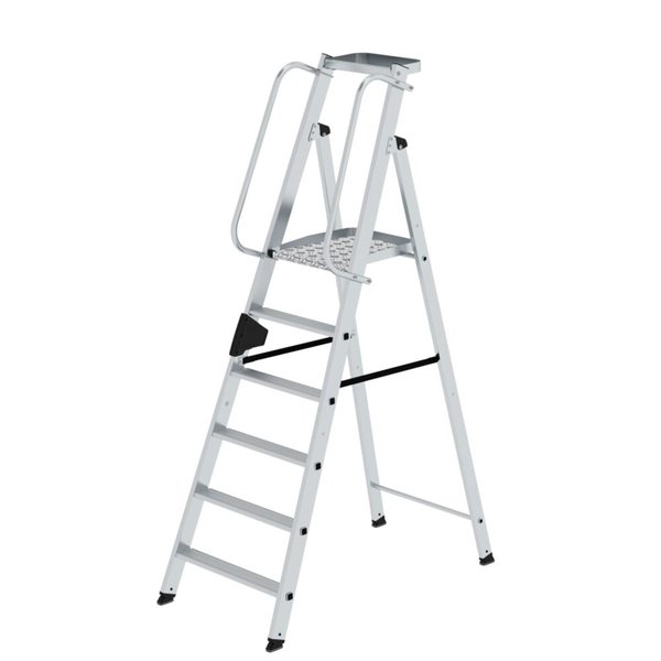 Günzburger Steigtechnik Plattformleiter 6 Stufen mit Ablageschale