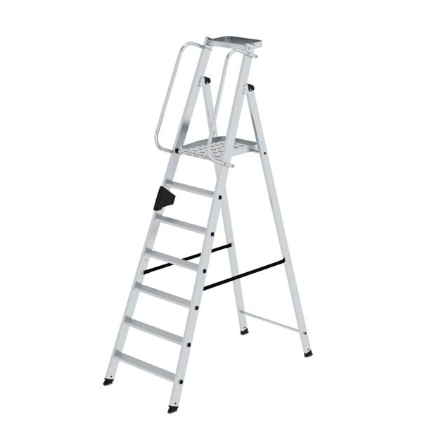 Günzburger Steigtechnik Plattformleiter 7 Stufen mit Ablageschale