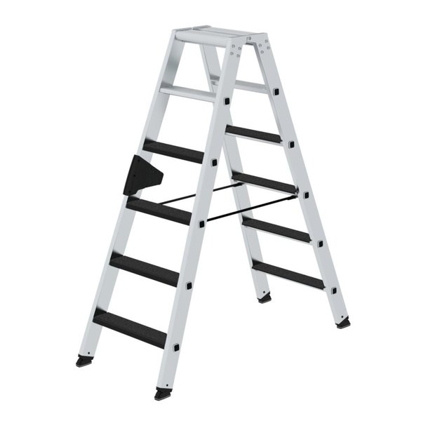 Günzburger Steigtechnik Stufen-Stehleiter beidseitig begehbar mit clip-step R13 2x6 Stufen