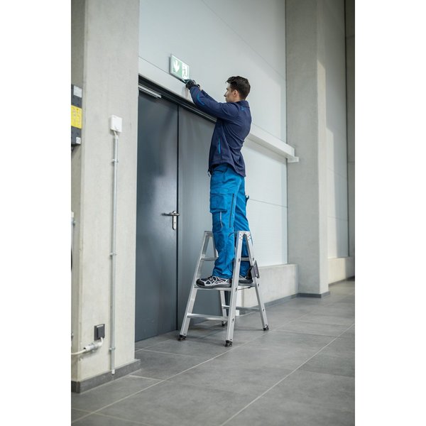 Günzburger Steigtechnik Stufen-Stehleiter beidseitig begehbar 2x12 Stufen