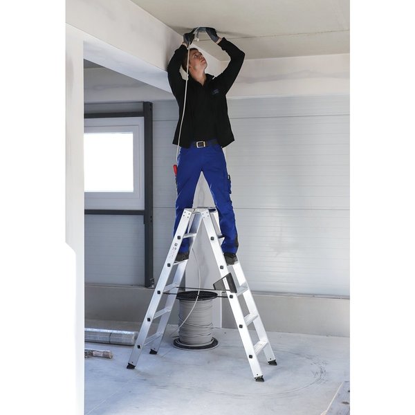 Günzburger Steigtechnik Stufen-Stehleiter beidseitig begehbar 2x12 Stufen