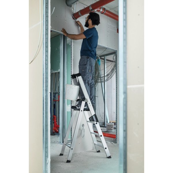 Günzburger Steigtechnik Stufen-Stehleiter einseitig begehbar 9 Stufen