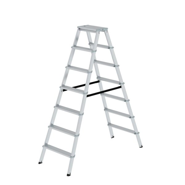 Günzburger Steigtechnik ML Stufen-Stehleiter beidseitig begehbar 2x7 Stufen