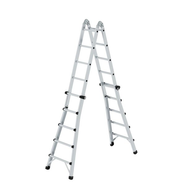 Günzburger Steigtechnik Teleskopleiter 4-teilig ohne Traverse 4x5 Sprossen