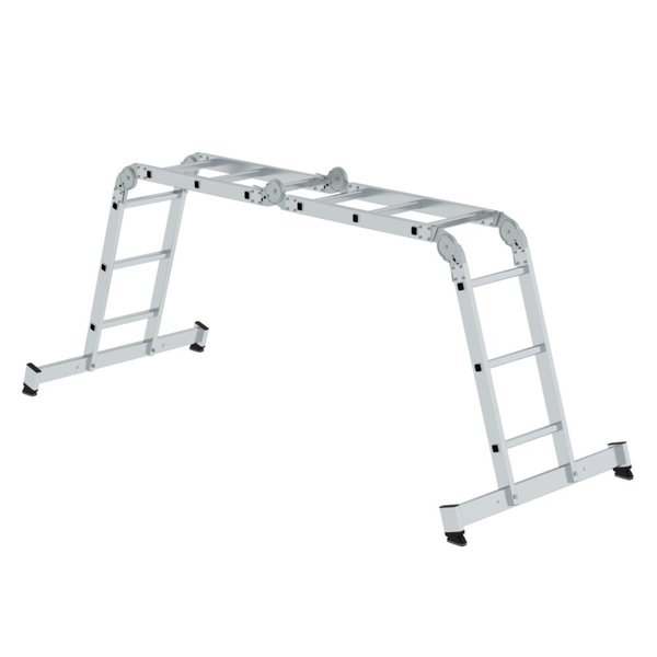 Günzburger Steigtechnik Vielzweckleiter 4-teilig mit nivello®-Traverse 4x3 Sprossen