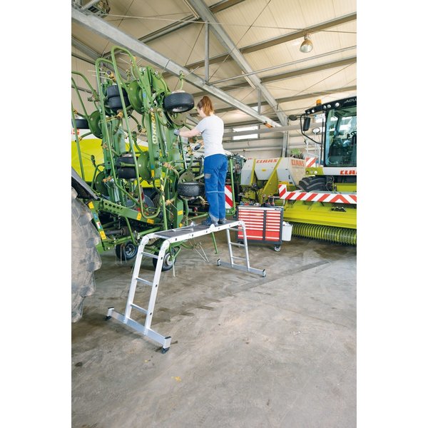 Günzburger Steigtechnik Vielzweckleiter 4-teilig mit nivello®-Traverse 4x3 Sprossen