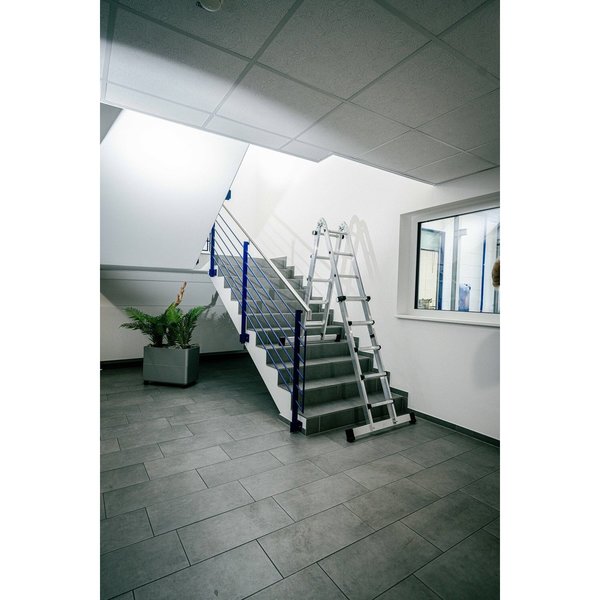 Günzburger Steigtechnik Teleskopleiter 4-teilig mit Traverse 4x3 Sprossen