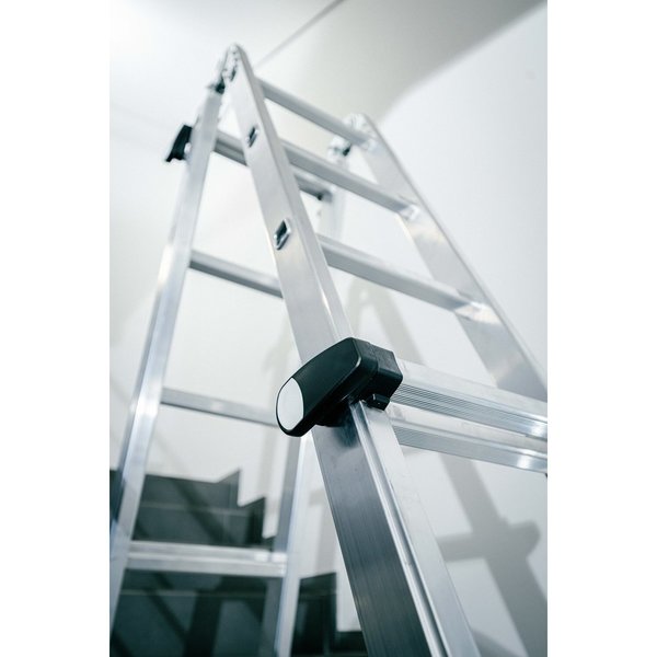 Günzburger Steigtechnik Teleskopleiter 4-teilig mit Traverse 4x3 Sprossen