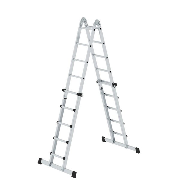 Günzburger Steigtechnik Teleskopleiter 4-teilig mit Traverse 4x5 Sprossen