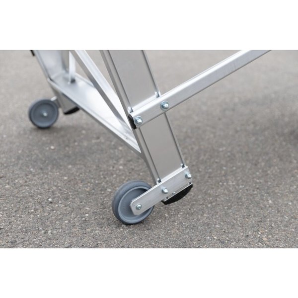 Günzburger Steigtechnik Arbeitspodest fahrbar, Stufenbreite 800 mm, Aluminium geriffelt 2 Stufen