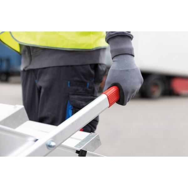 Günzburger Steigtechnik Arbeitspodest fahrbar, Stufenbreite 800 mm, Aluminium geriffelt 2 Stufen