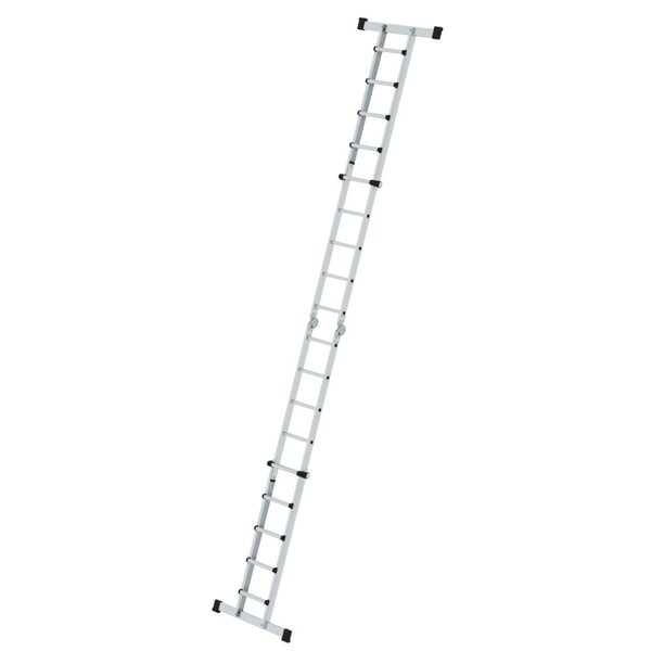 Günzburger Steigtechnik Teleskopleiter 4-teilig mit Traverse 4x5 Sprossen