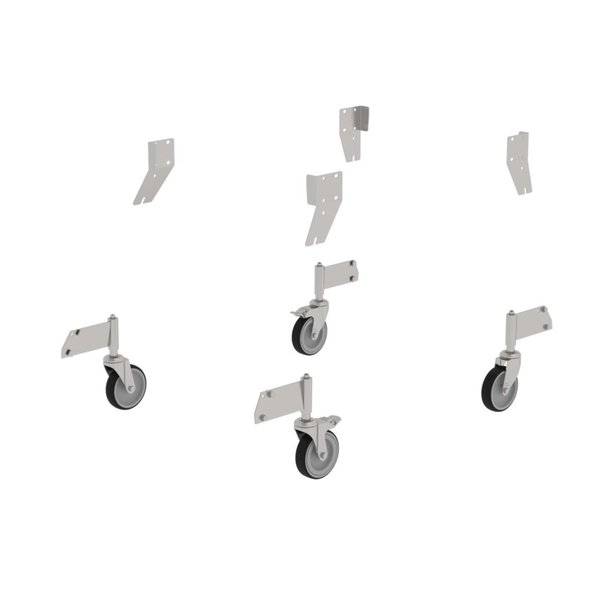 Günzburger Steigtechnik Nachrüstsatz Lenkrolle Edelstahl für Podesttreppe einseitig begehbar