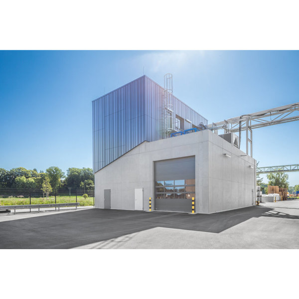 Günzburger Steigtechnik Einzügige Steigleiter mit Rückenschutz Edelstahl 9,60m