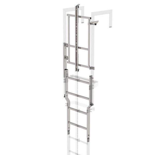 Günzburger Steigtechnik Sicherungstüre mit Steigschutzschiene Edelstahl V2A