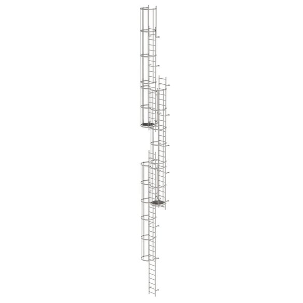 Günzburger Steigtechnik Mehrzügige Steigleiter mit Rückenschutz (Maschinen) Edelstahl 16,32m