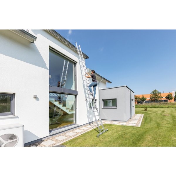 Günzburger Steigtechnik Mehrzweckleiter 3-teilig mit nivello®-Traverse 3x7 Sprossen