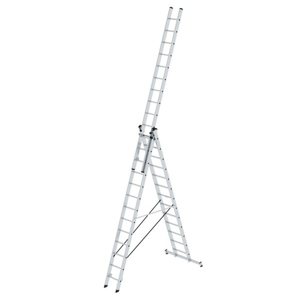 Günzburger Steigtechnik Mehrzweckleiter 3-teilig mit nivello®-Traverse 3x13 Sprossen