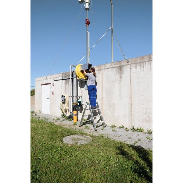 Günzburger Steigtechnik Klapptritt beidseitig begehbar Alu natur 4 Stufen