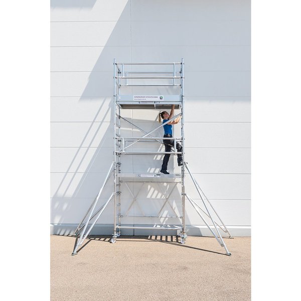 Günzburger Steigtechnik Klappgerüst 0,75 x 1,80 m mit Ausleger Plattformhöhe 11,04 m