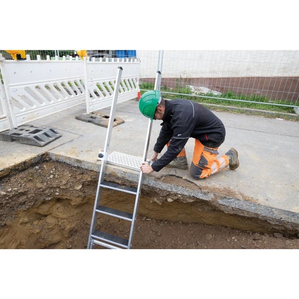 Günzburger Steigtechnik Stufen-Baugrubenleiter 4 Stufen inkl. Handläufe
