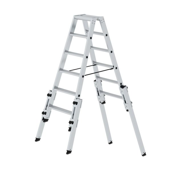 Günzburger Steigtechnik Stufen-Stehleiter treppengängig 2x6 Stufen