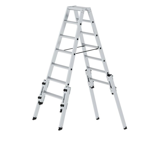 Günzburger Steigtechnik Stufen-Stehleiter treppengängig 2x7 Stufen