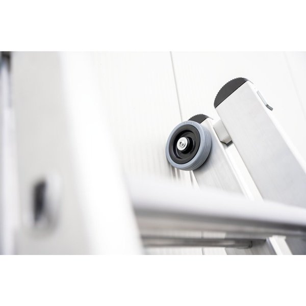 Günzburger Steigtechnik Stufen-Seilzugleiter 2-teilig mit nivello Traverse und clip-step R13 2x12 Stufen