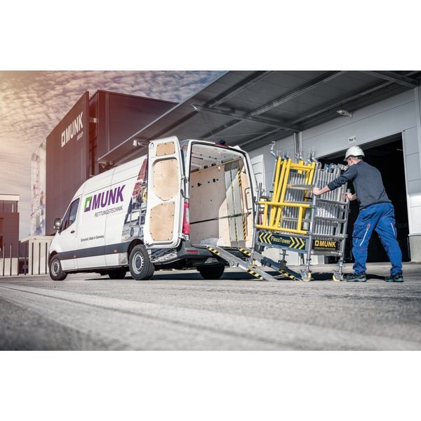 Günzburger Steigtechnik FlexxTower SG mit vorlaufendem Geländer Plattformhöhe 2,10 m