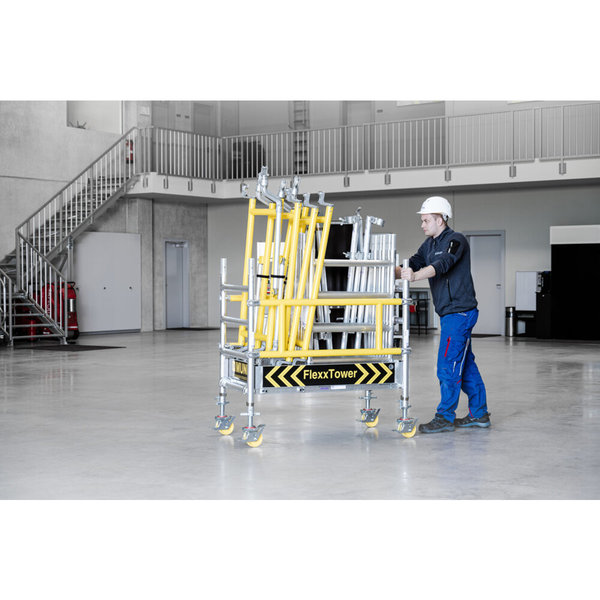 Günzburger Steigtechnik FlexxTower SG mit vorlaufendem Geländer Plattformhöhe 2,10 m