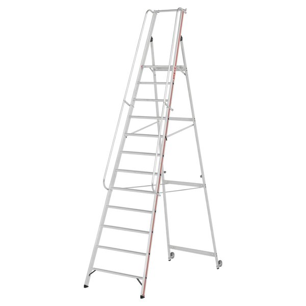 Hymer Plattformleiter mit Kipprollen und langem Handlauf 12