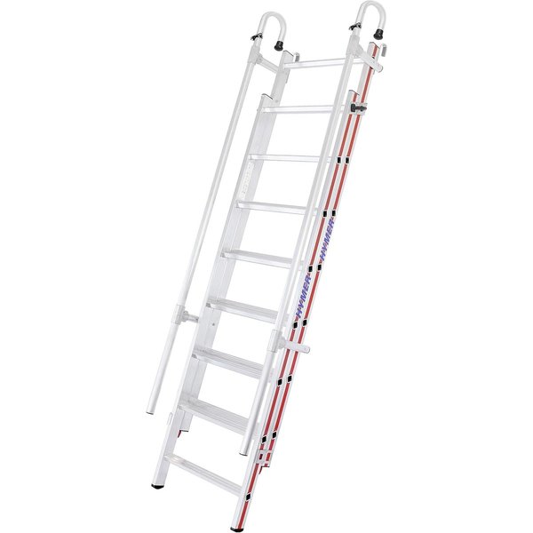 Hymer Einhänge-Schiebeleiter 2x8 mit beidseitigem Handlauf