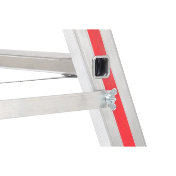 Hymer Stufenstehleiter mit Rollen, beidseitig begehbar  2x4 Stufen