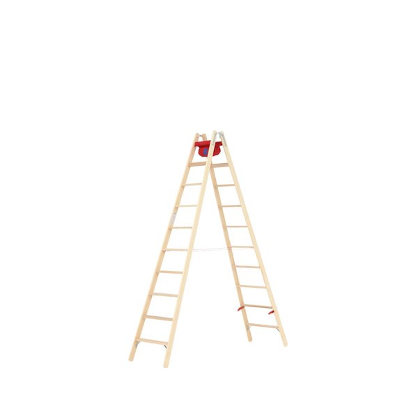Hymer Holz-Stufenstehleiter, beidseitig begehbar 2x10