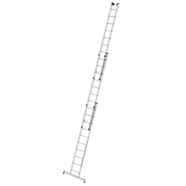Günzburger Steigtechnik Mehrzweckleiter 3-teilig mit nivello®-Traverse und Wandlaufrollen 3x10 Sprossen