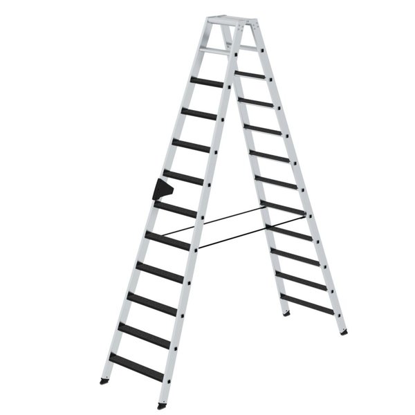 Günzburger Steigtechnik Stufen-Stehleiter beidseitig begehbar mit clip-step R13 2x12 Stufen