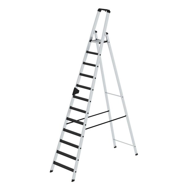 Günzburger Steigtechnik Stufen-Stehleiter einseitig begehbar mit clip-step R13 12 Stufen