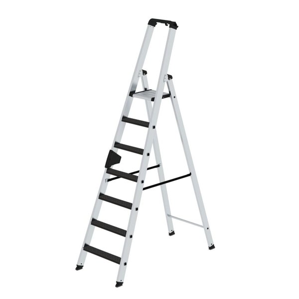 Günzburger Steigtechnik Stufen-Stehleiter einseitig begehbar mit clip-step R13 7 Stufen