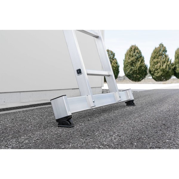 Günzburger Steigtechnik Vielzweckleiter 4-teilig mit nivello®-Traverse 2x2 + 2x3 Sprossen