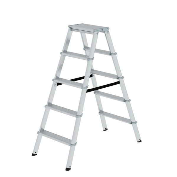 Günzburger Steigtechnik ML Stufen-Stehleiter beidseitig begehbar 2x5 Stufen